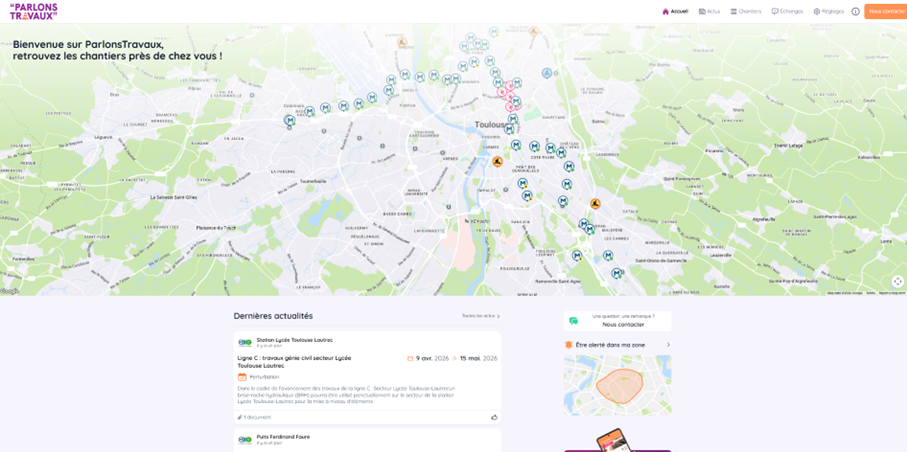 Page d'accueil de Parlons Travaux