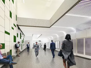 Maquette des futurs quais de la station Colomiers Gare (Agrandir l'image - fenêtre modale)