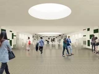 Maquette de la future salle d'échanges de la station Colomiers Gare (Agrandir l'image - fenêtre modale)