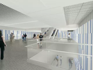 Maquette de la future mezzanine de la station Fontaine Lumineuse (Agrandir l'image - fenêtre modale)