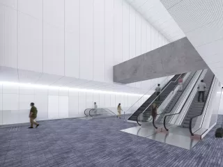 Maquettes de la future mezzanine de la station Sept Deniers Stade Toulousain (Agrandir l'image - fenêtre modale)