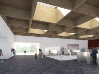 Maquettes de la future salle d'échanges de la station Sept Deniers Stade Toulousain (Agrandir l'image - fenêtre modale)