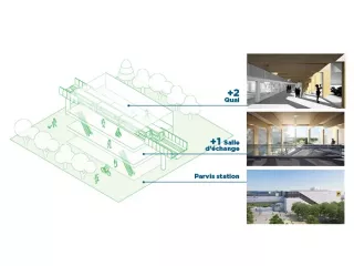 Maquette 3D de la future station Diagora (Agrandir l'image - fenêtre modale)