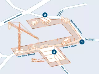 L'emprise chantier de la station Limayrac – Cité de l’Espace (Agrandir l'image - fenêtre modale)
