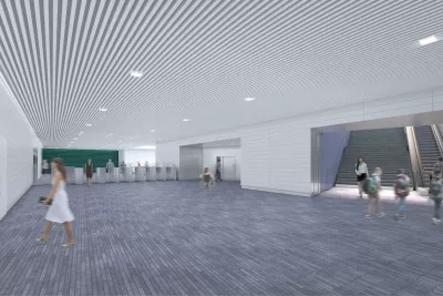 Maquettes de la future salle d'échange de la station Fondeyre (Agrandir l'image - fenêtre modale)