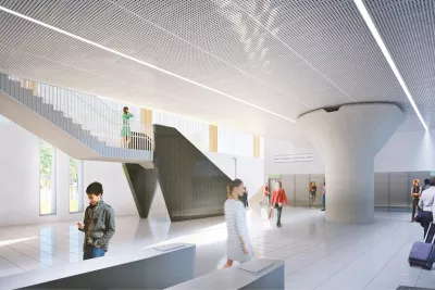 Maquette de la future salle du rez-de-chaussée de la station Parc du Canal (Agrandir l'image - fenêtre modale)