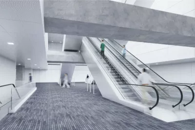 La mezzanine de la future station de métro François Verdier (Agrandir l'image - fenêtre modale)