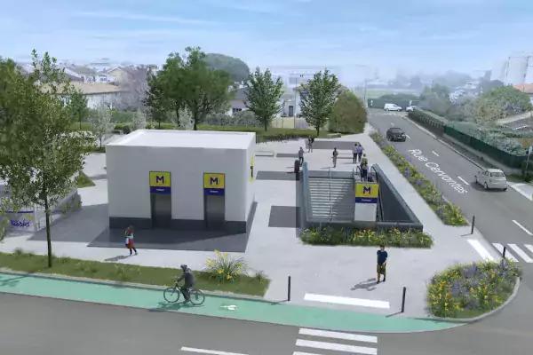 Maquette 3D de la future station Fondeyre (Agrandir l'image - fenêtre modale)