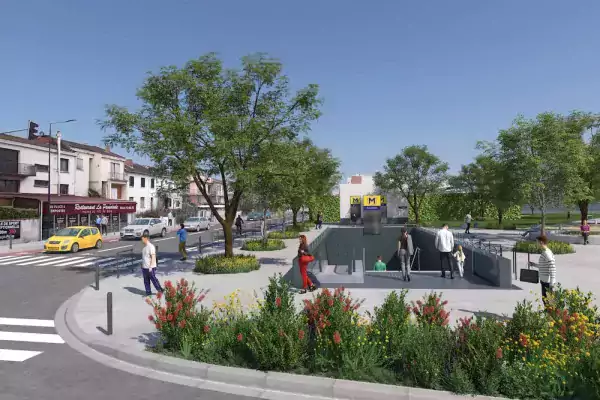 Maquette 3D de la future station Ponts-Jumeaux (Agrandir l'image - fenêtre modale)