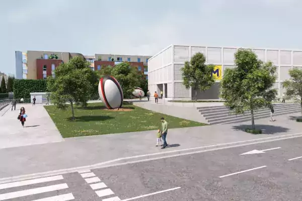 Maquette 3D de la future station Sept Deniers Stade Toulousain (Agrandir l'image - fenêtre modale)