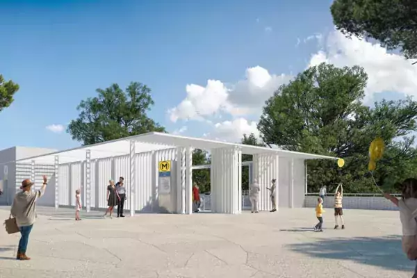 Maquette 3D de la future station La Vache (Agrandir l'image - fenêtre modale)